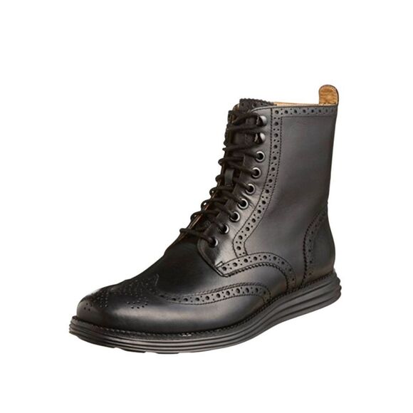 COLE HAAN Lunarguard Waterproof Leather Wingtip Boot Size 10.5M - Picture 1 of 7